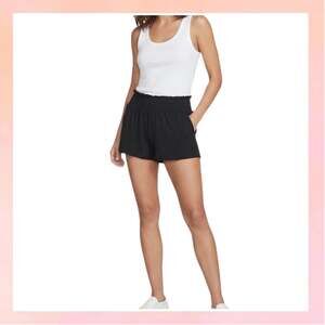 NWT Midnight Bakery Black Smocked Waist Ruffle Sleep Shorts Size XL